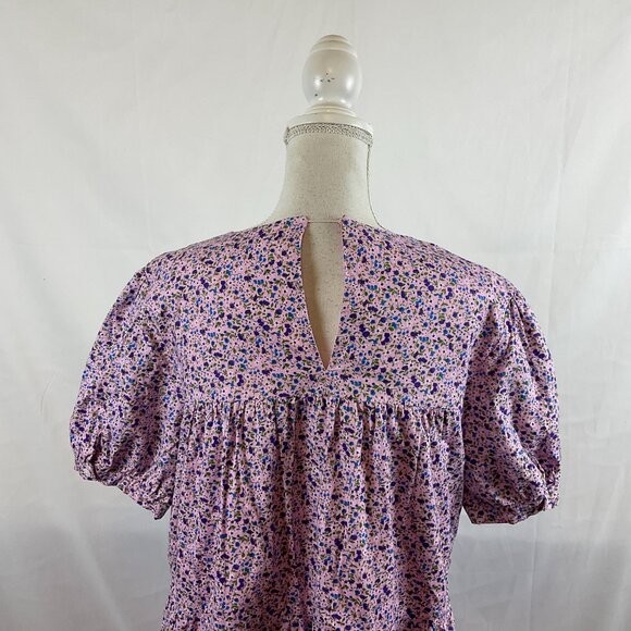 Pomander Place Dress XXL Pink Purple Blue Green Floral Baby-Doll Style - Picture 11 of 14